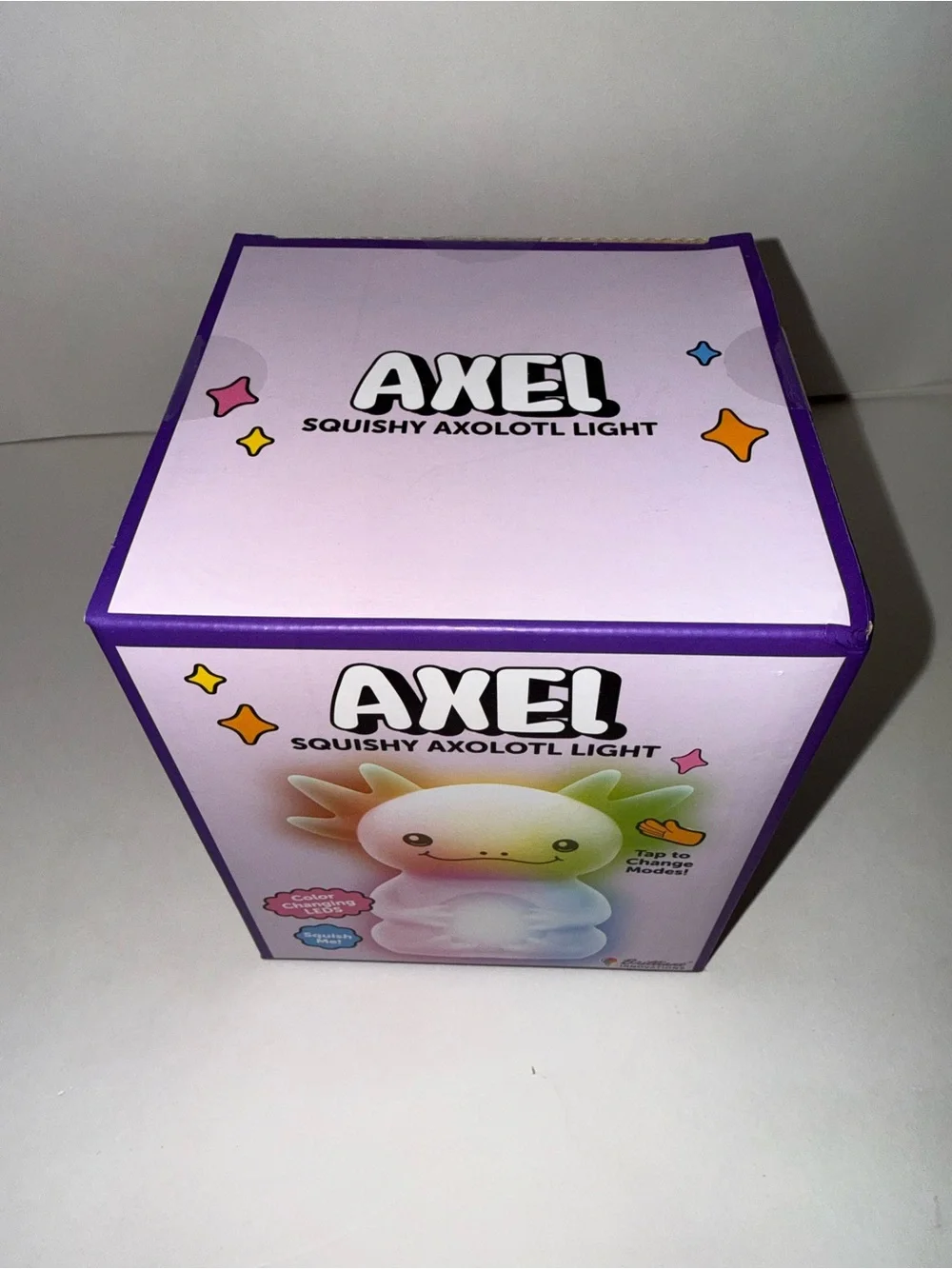 InnoVibe Axel Squishy Axolotl LED Night Light, Color Changing, Touch, Battery